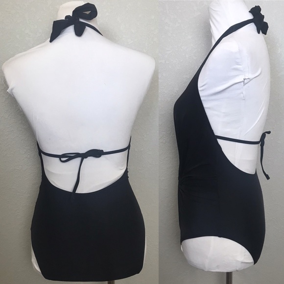 Kenneth Cole strappy hour plunge 1 piece swimsuit - Picture 5 of 8